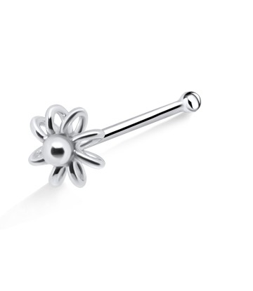 Flower Silver Bone Nose Stud NSKD-611